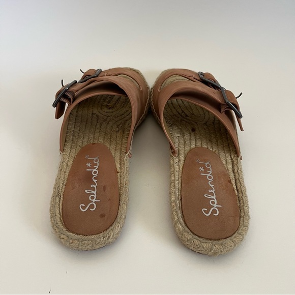 Splendid Blake Buckle Strap Leather Espadrille Slip On Sandals Anthropologie 8.5 - Picture 8 of 10